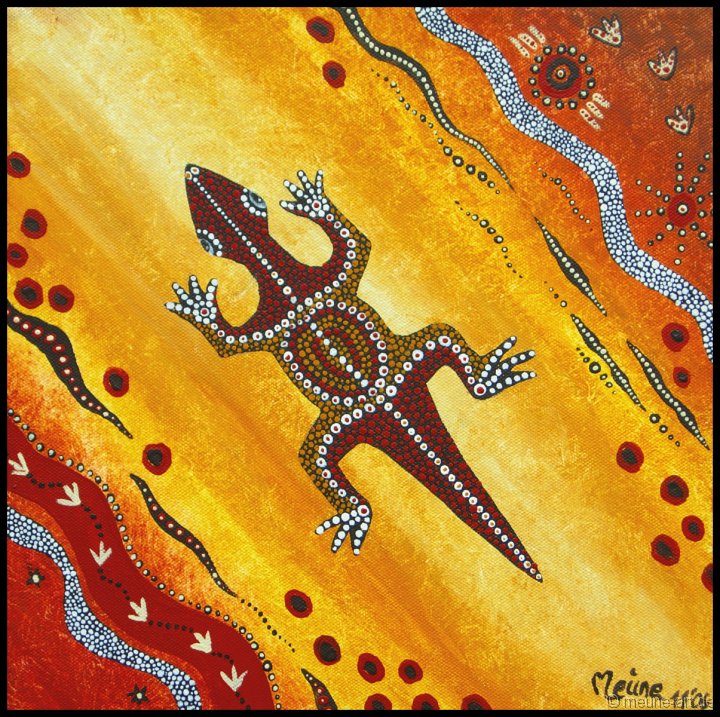 24 Eidechse 2 Acryl auf Leinwand;
30 x 30 cm
